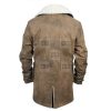 Distressed Brown Bane Coat Dark Knight Shearling Real Genuine Leather Jacket - Image 4