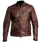 Vintage Distressed Brown Biker's Leather Jacket