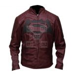 Dawn Of Justice Maroon Leather Jacket