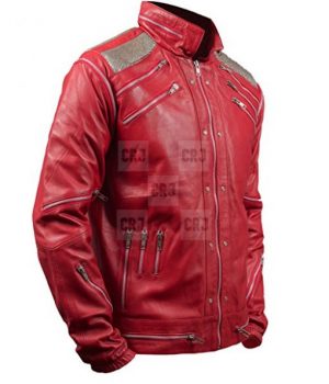 Beat It Michael Jackson Faux Red Leather Jacket - Image 2