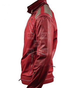 Beat It Michael Jackson Faux Red Leather Jacket - Image 3