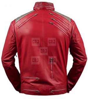 Beat It Michael Jackson Faux Red Leather Jacket - Image 4