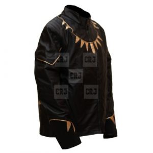 Black Panther Black & Gold Faux Leather Jacket - Image 2