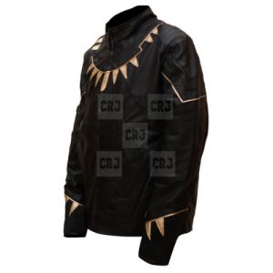 Black Panther Black & Gold Faux Leather Jacket - Image 3