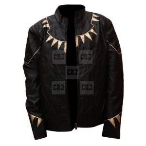 Black Panther Black & Gold Faux Leather Jacket - Image 5