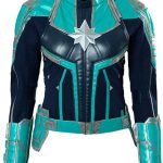 Genuine Captain Marvel Green Faux Leather Jacket