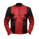 Black & Red Waxed Faux Leather Jacket