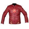 Flash-Red Faux Leather-Jacket