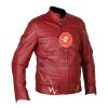 The Flash Red Faux Leather Jacket - Image 2