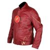 The Flash Red Faux Leather Jacket - Image 3