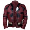 The Flash Justice League Burgundy Faux Leather Jacket - Image 2