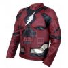 The Flash Justice League Burgundy Faux Leather Jacket - Image 3