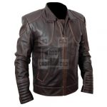 Snow Lockout Brown Distressed Leather Jacket