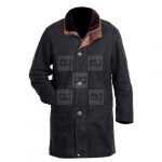 Black Longmire Genuine Leather Coat