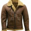 Mens Brown B3 Bomber Fur Shearling