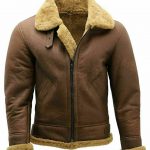 Mens Brown B3 Bomber Fur Shearling