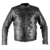 Herren Black Biker Mens Faux Leather Jacket