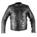 Herren Black Biker Mens Faux Leather Jacket