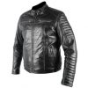 Herren Black Biker Mens Faux Leather Jacket - Image 2