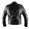 Herren Black Biker Mens Faux Leather Jacket - Image 4