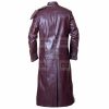 Star-Lord Guardians Of The Galaxy Burgundy Color Real Faux Leather Coat - Image 5