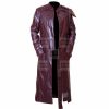 Star-Lord Guardians Of The Galaxy Burgundy Color Real Faux Leather Coat - Image 2