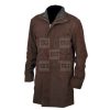Robert Taylor Sheriff Walt Longmire Long Brown Leather Coat - Image 4