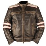 Cafe Racer Motorcycle Vintage Retro 2 Black Leather Jacket