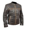Vintage Distressed Brown Biker's Leather Jacket
