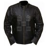 Cowhide Faded Seam Distressed Leather Jacket