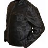 Cowhide Faded Seam Distressed Rivet Genuine Leather Jacket - Image 3