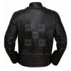 Cowhide Faded Seam Distressed Rivet Genuine Leather Jacket - Image 4