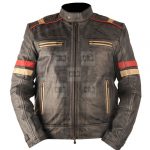 Cafe Racer Vintage Retro Distressed Leather Jacket