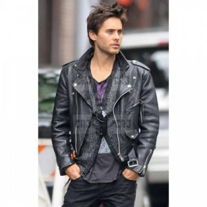 30 Seconds To Mars Jared Leto Black Leather Jacket - Image 3