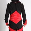 Red & Black Assassin’s Creed 3 Unisex Leather Hoodie Jacket - Image 3