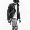Adam Driver Men's Real Black Leather Biker Jacket - Image 2