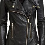 Alabama Women Biker Slim Fit Black Leather Jacket