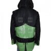 Green & Black Assassin’s Creed 3 Unisex Leather Hoodie Jacket - Image 2