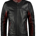 Batman The Dark Knight Black Maroon Leather Jacket