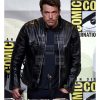 Distressed Ben Affleck Real Black Leather Jacket