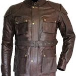 Distressed Vintage Brad Pitt Genuine Leather Jacket