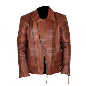 Tan Brown Cafe Racer Bikers Leather Jacket - Image 2