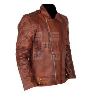 Tan Brown Cafe Racer Bikers Leather Jacket - Image 4