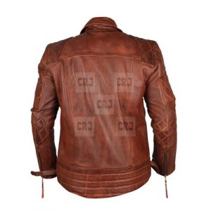 Tan Brown Cafe Racer Bikers Leather Jacket - Image 5