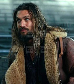 Jason Momoa Fur Coat | Justice League Movie Brown Leather Fur Jacket. - Image 3