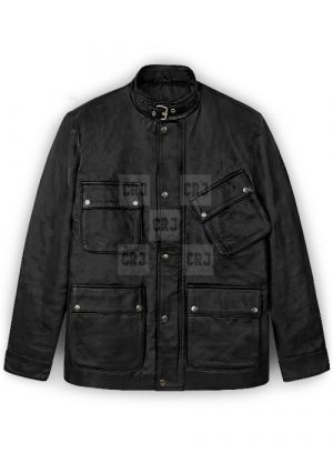 Jason Statham Blitz Military Black Leather Jacket 