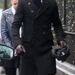 David Beckham Black Double Breasted Wool Winter Coat