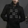 David Beckham Black Double Breasted Wool Winter Coat - Image 3