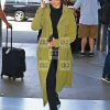 Green Color Camila Cabello Cotton Long Trench Coat
