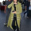 Green Color Camila Cabello Cotton Long Trench Coat - Image 2